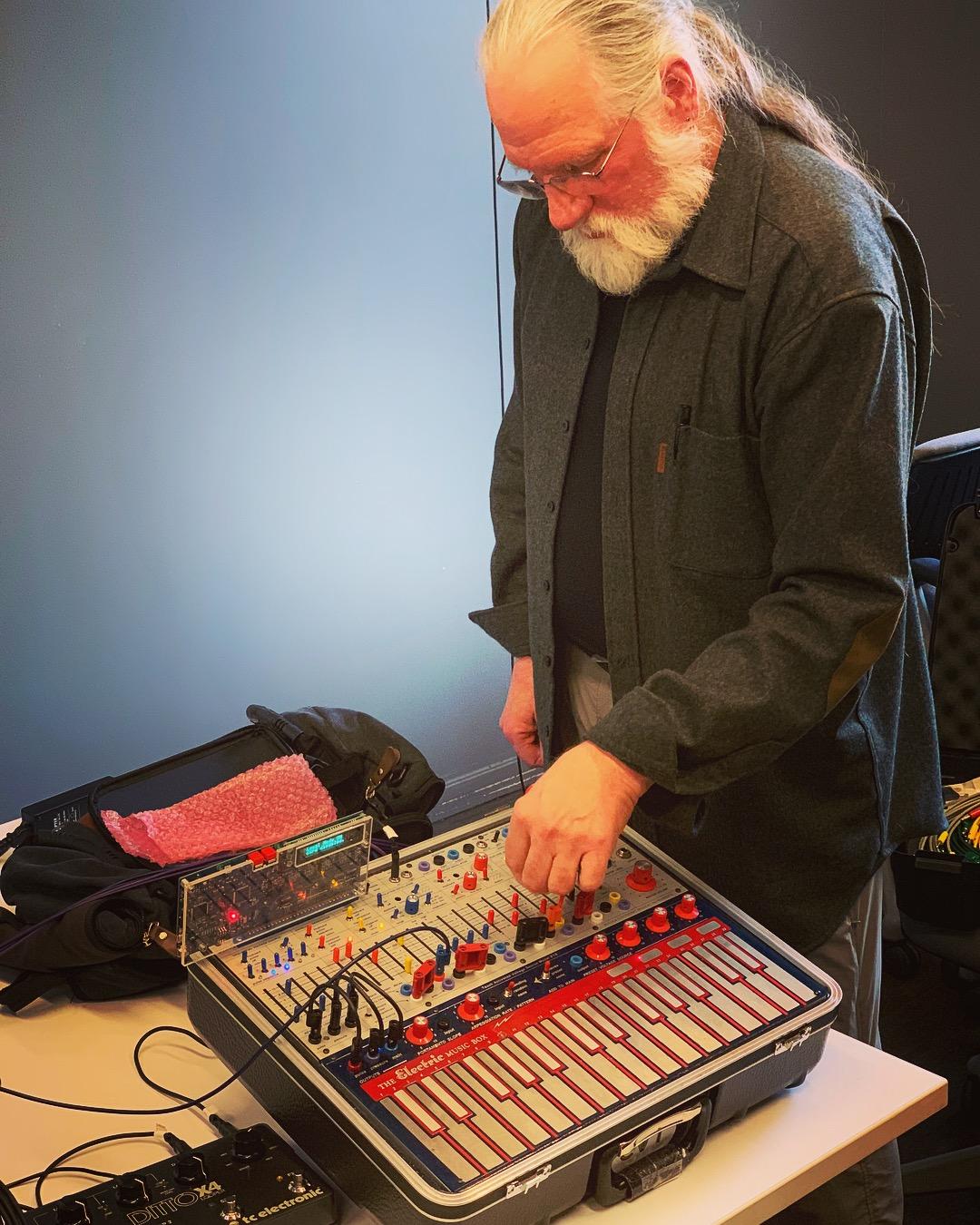 Todd Barton giving us a live demo of the Buchla Easel.  He was a wonderful mentor for this project.