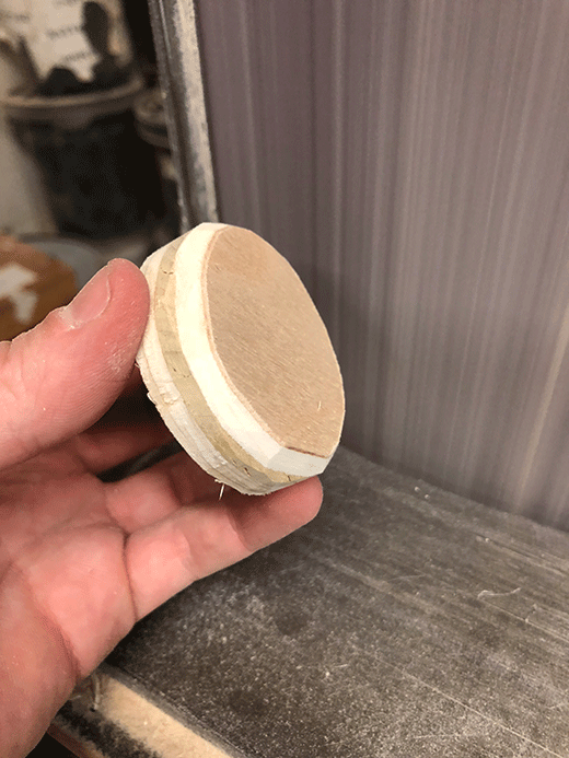 Sanding a chamfered edge onto the end caps