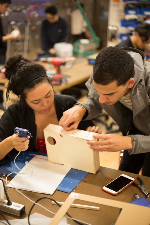 Barak and Mai wiring up the layers